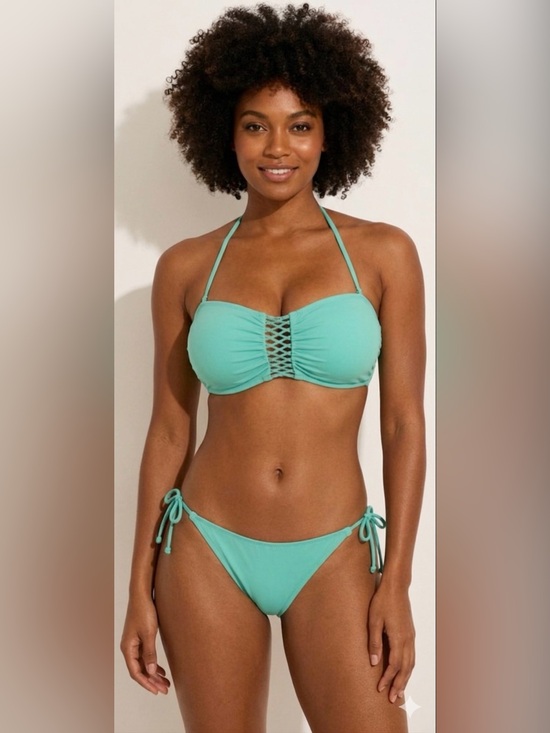 Victoria's Secret Other - VS Mint Green Bandeau Lace-Up Bikini ➕ FREE addition top! (size S/M/L)